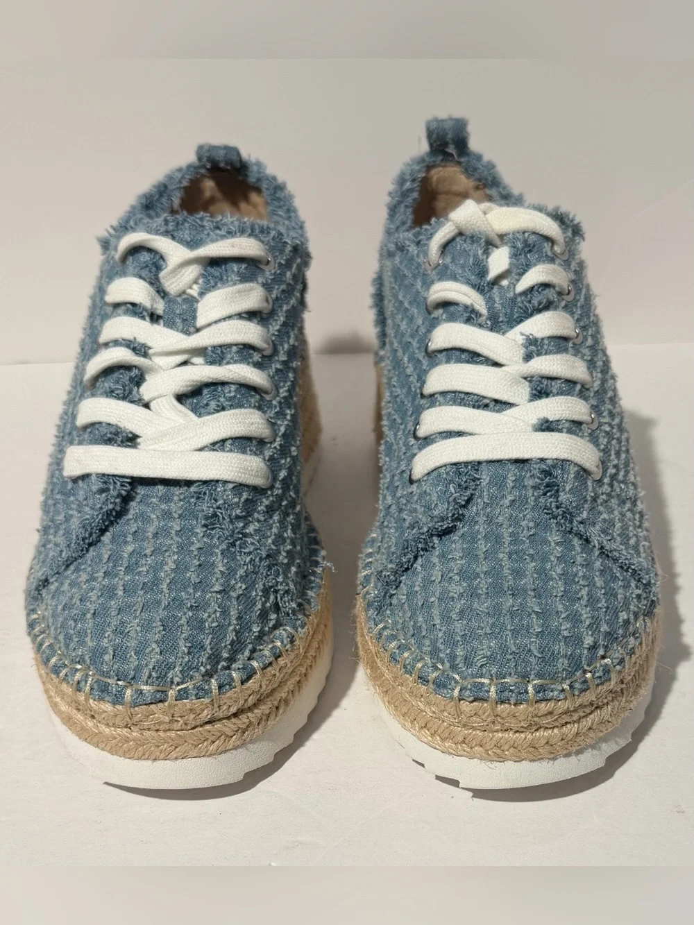 Antonio Melani TaylorTwo Lace Up Espadrille Denim Platform Sneakers Sz 8 NEW!
